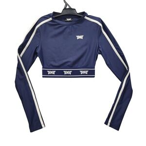 PXG‎ Parsons Xtreme Golf Women's Cropped Long Sleeve Top Navy XXS Athletic